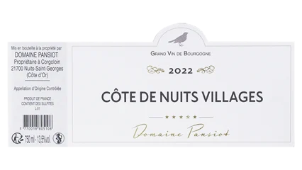 Domaine Pansiot Côtes de Nuits Villages Rouge