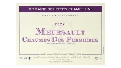 Domaine des Petits Champs Lins Meursault Chaumes des Perrières