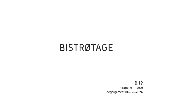 Dufour & Françoise Martinot Bistrotage B.19