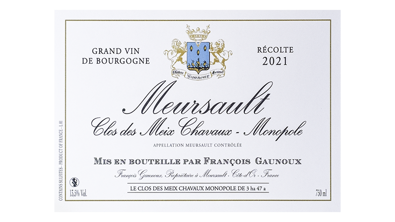 François Gaunoux  Meursault Clos des Meix Chavaux MONOPOLE