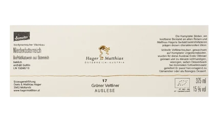 Hager Matthias Grüner Veltliner Auslese-1