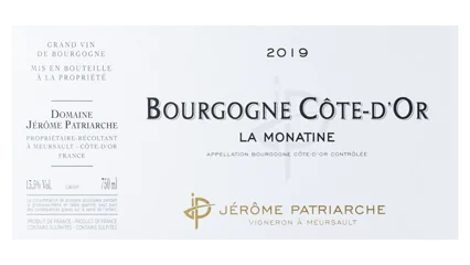 Jérôme Patriarche Bourgogne Côte dOr Blanc La Monatine-1