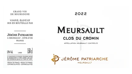 Jérôme Patriarche Meursault Clos du Cromin