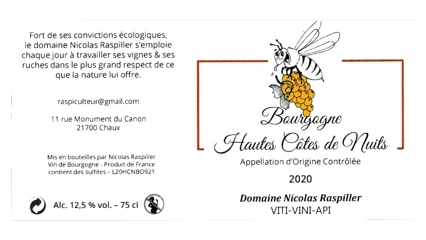 Nicolas Raspiller Bourgogne Hautes-Côtes de Nuits Blanc-1