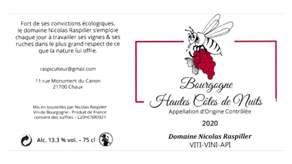 Nicolas Raspiller Bourgogne Hautes-Côtes de Nuits Rouge-1