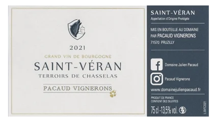 Pacaud Vignerons Saint-Véran Terroirs de Chasselas-1
