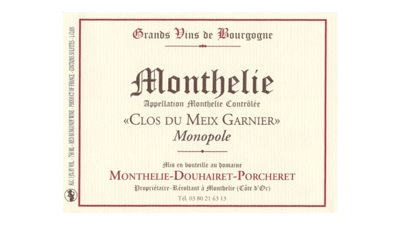Monthélie-Douhairet-Porcheret Monthélie Rouge Clos du Meix Garnier Monopole